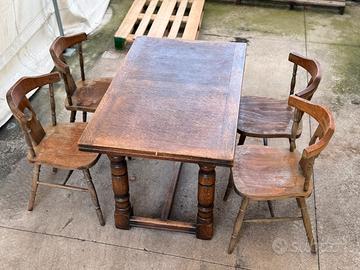 Tavolo antico con 4 sedie allungabile