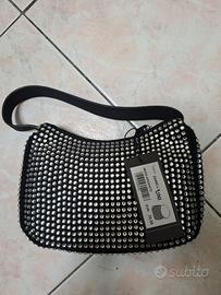borsa con nera con strass