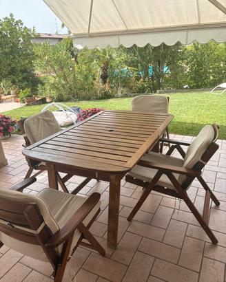 Set tavolo e sedie da esterno
