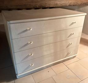 cassettiera per camerina in legno bianco 