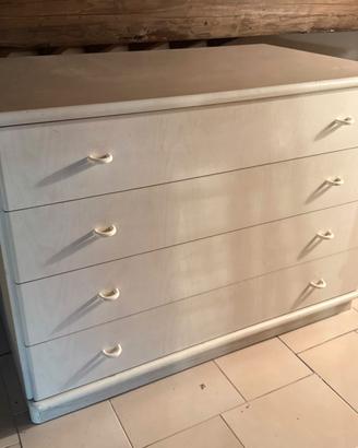 cassettiera per camerina in legno bianco 
