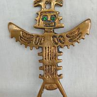 Figura Precolombiana Azteca ottone apribottiglie
