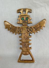 Figura Precolombiana Azteca ottone apribottiglie