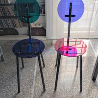 2 sedie pop vintage metallo design industriale 