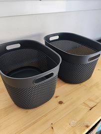 Coppia cestini /contenitori in plastica CURVER