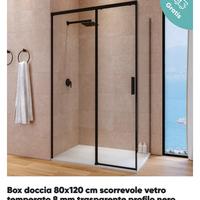 Box doccia nero 80x120