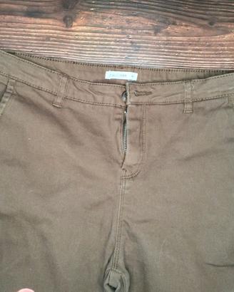 Pantaloni chino donna, verde Oliva / Khak M