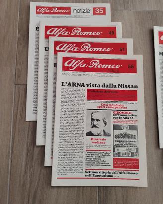 7 notiziari originali alfa romeo anni ottanta 