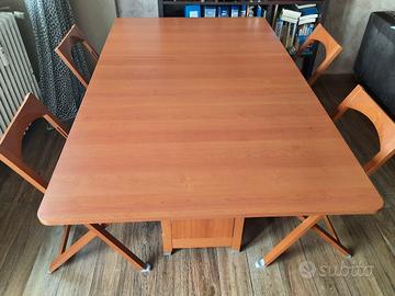 tavolo Calligaris + 4 sedie pieghevoli 
