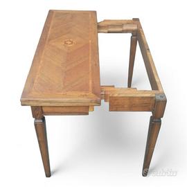 Tavolo consolle con apertura a libro intarsiato