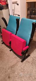 i coppia di poltrone cinema rosse