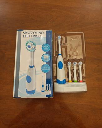 Spazzolino Elettrico Nuovo a Batterie + 4 Testine