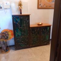 Mobile da ingresso in legno e ferro battuto
