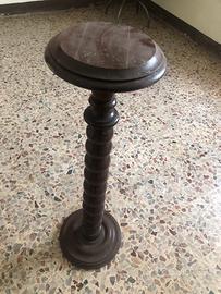 Colonna portavaso vintage in legno