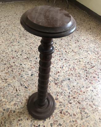 Colonna portavaso vintage in legno