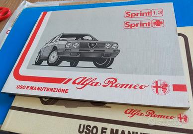 Libretto uso manutenzione Alfa Sprint 1.3 qv 1.7