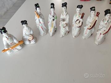 8 statuine bomboniere gheishe musiciste