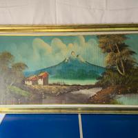 Grande Quadro con Opera su Tela Vintage