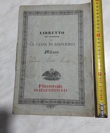 LIBRETTO DI CREDITO CASSA DI RISPARMIO MILANO 1 SU
