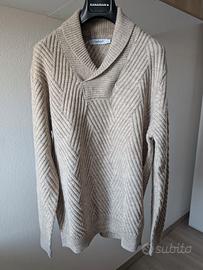 Maglione beige intrecciato a collo Conbipel