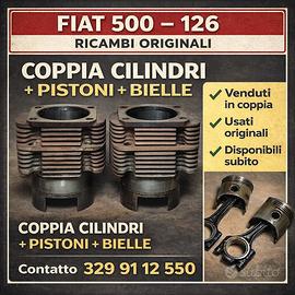 Coppia cilindri pistoni bielle Fiat 500 126
