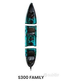 Kayak pesca divisibile big mama due posti