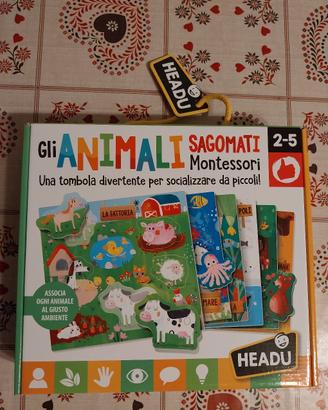Puzzle Gli Animali sagomati Montessori Headu
