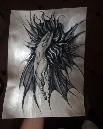 disegno argento fantasy ,quadro