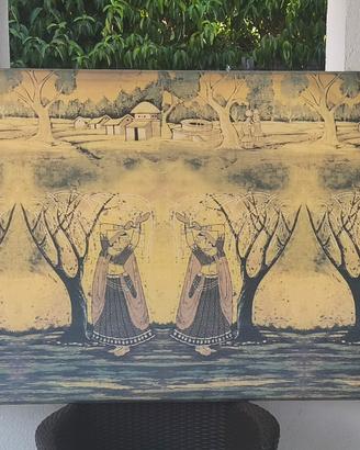 grande quadro stile orientale che raffigura danza