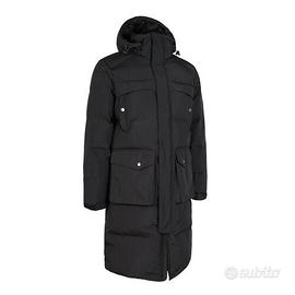 piumino lungo nero opaco M