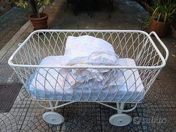 culla vimini bianca