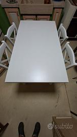 Tavolo bianco Laccato 140x80 Allungabile a 220 cm.