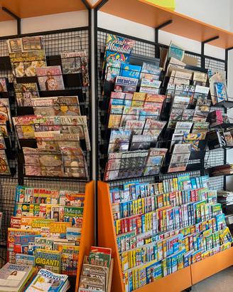 Griglie espositive in metallo per edicola/negozio