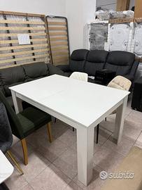 Tavolo tony in legno bianco allungabile 140x90