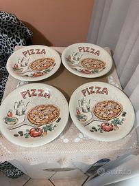 Set 4 Piatti Pizza Vintage "La Primula" - 23 cm