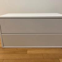 Mobile / cassettiera bassa bianca - a 2 cassetti