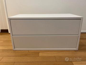 Mobile / cassettiera bassa bianca - a 2 cassetti