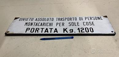 Targa insegna smaltata d'epoca - Porto di Trieste