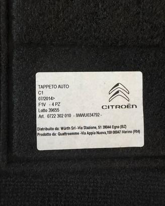 Set 4 tappeti auto C1 2014>. Wurth