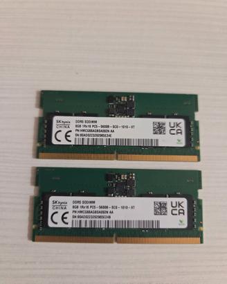 2 banchi Ram DDR5 - so dimm 8gb