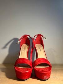 stivali donna rossi tacchi alti vintage y2k 36 new