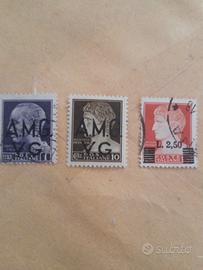 tre francobolli serie imperiale 