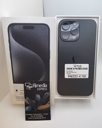 iPhone 15 Pro Max 256GB nero usato garanzia 