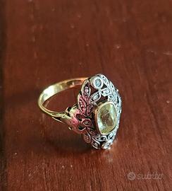 Anello antico oro e argento 