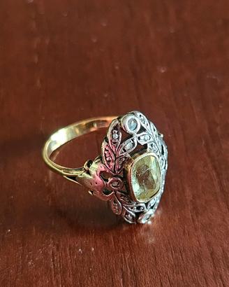 Anello antico oro e argento 