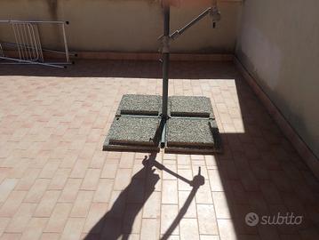 8 lastre di pietra da giardino + OMBRELLONE 