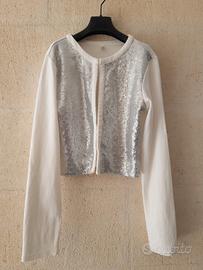Bolero per bambina con paillettes argento Idexè