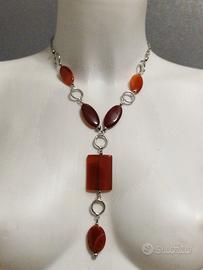collanaCollana in argento 925 e agata corniola 