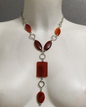 collanaCollana in argento 925 e agata corniola 