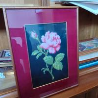 quadro ricamati mezzo punto con cornice